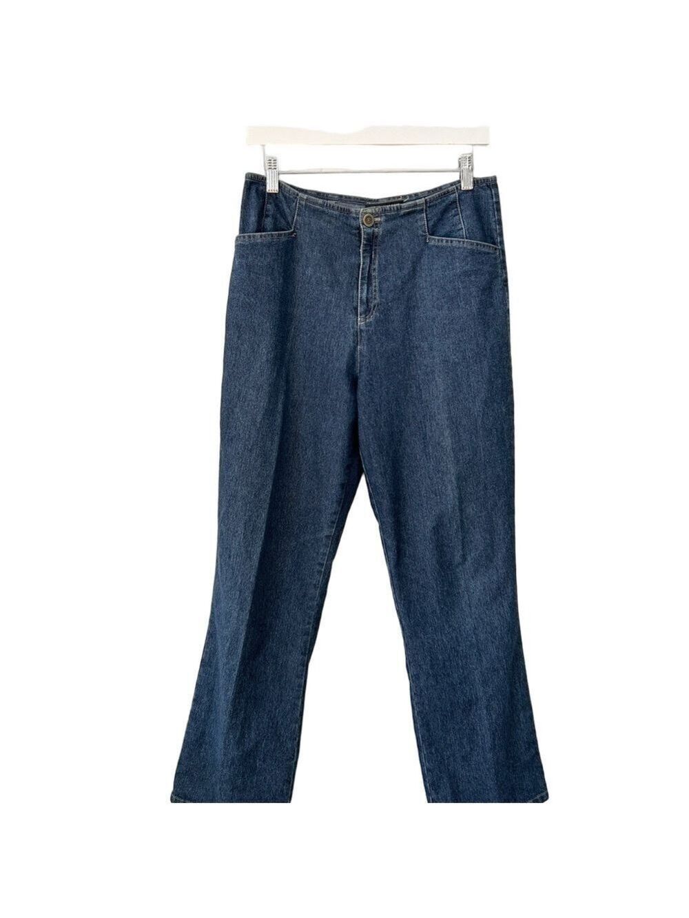 403.Vintage Blue Flared Jeans with Classic Style